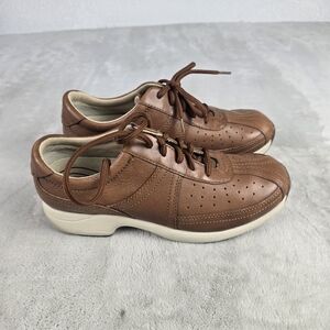 Ariat Tan Leather Shoes Women Size 8B Black Sneaker Lace Up Oxford 73122